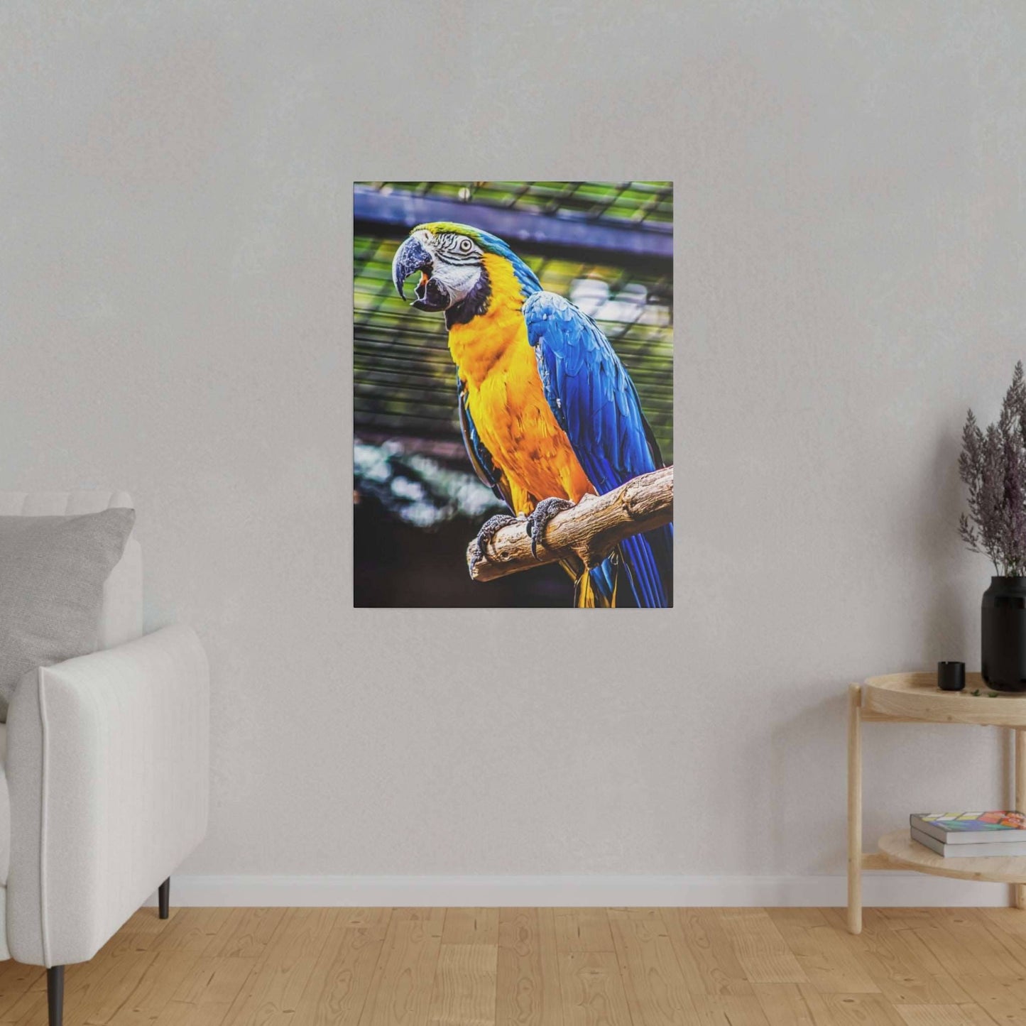 Vibrant Tropics: Macaw Parrot Canvas Print - A Splash of Jungle Colors