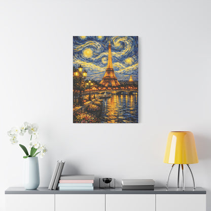Paris in a Starry Dream – Eiffel Tower Van Gogh Inspired Canvas Print in Van Gogh style canvas art, product image 51 of 64