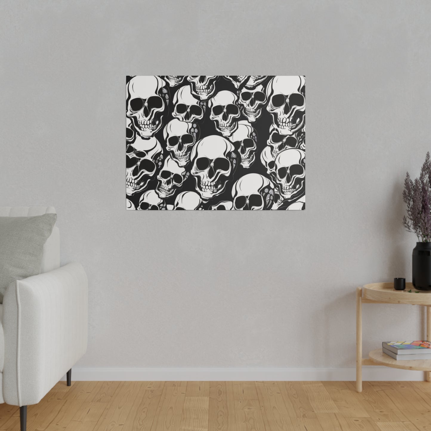 Bold Skull Pattern Canvas Wall Art