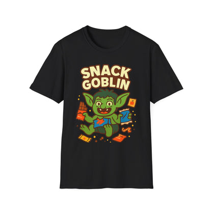Close-up view of the Snack Drawer Goblin artwork printed on fabric