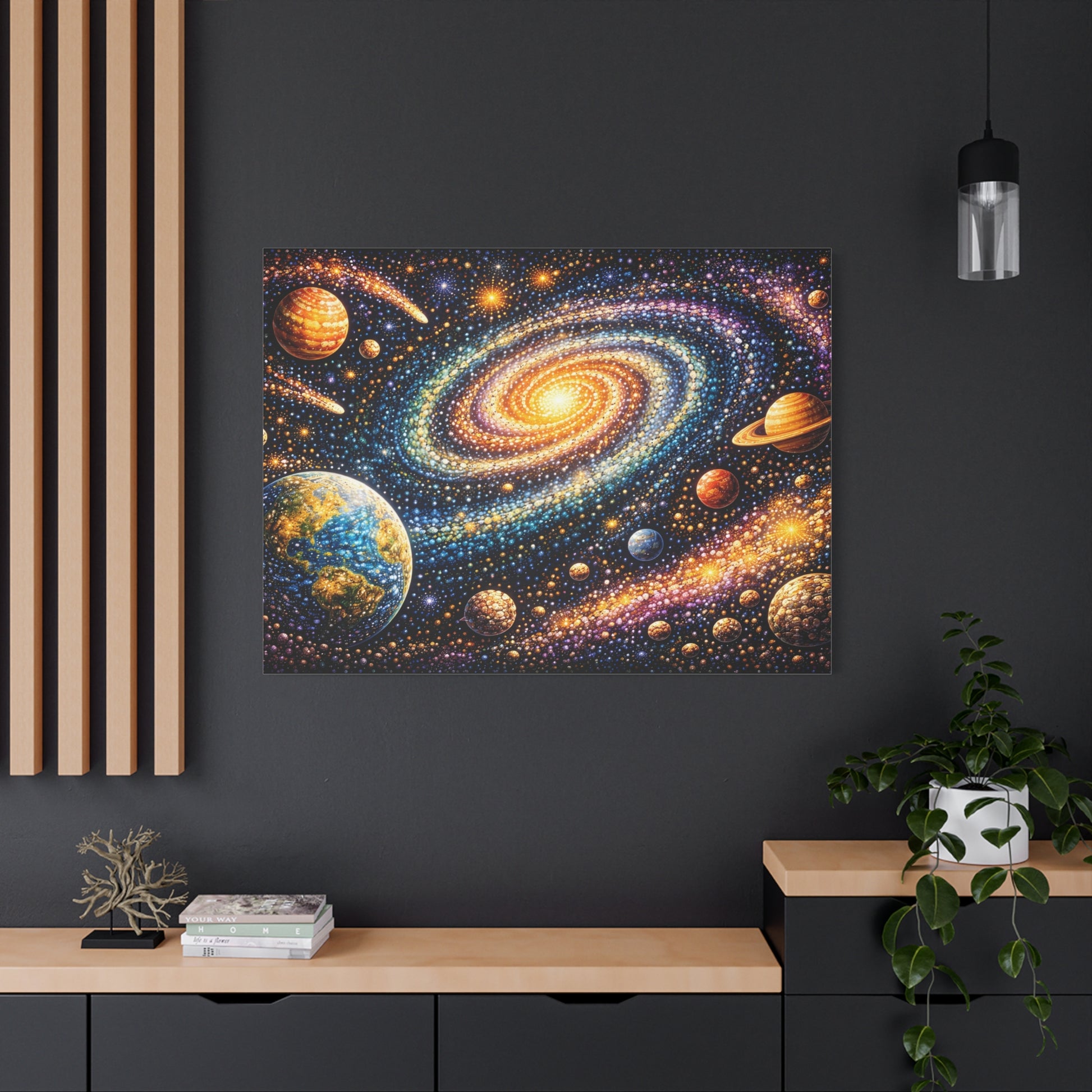 Galaxy Spiral Matte Canvas Wall Art — Colorful Space Planets Decor Canvas image 69