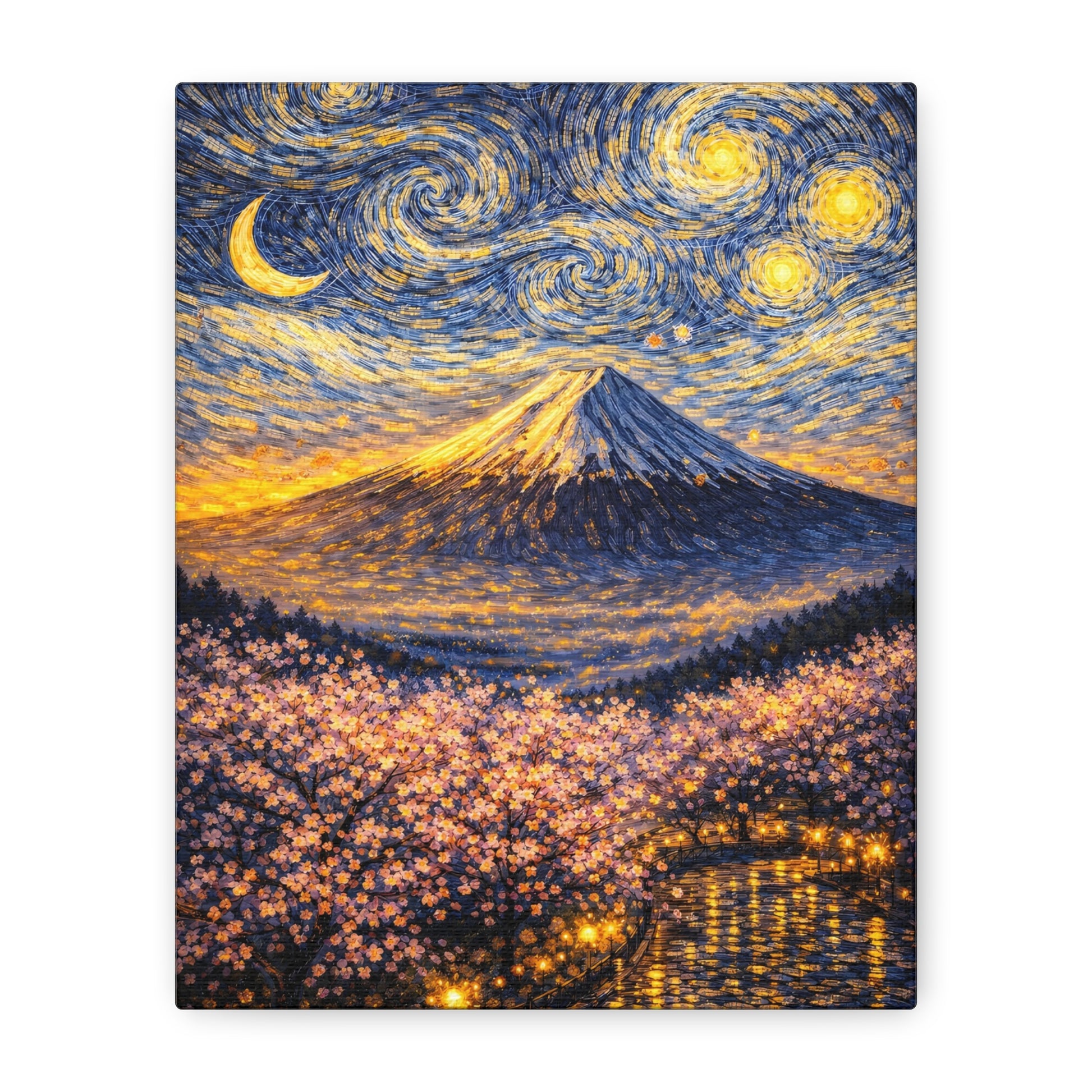 Mount Fuji Under a Starry Sky – Van Gogh Inspired canvas wall art, product image 1 of 64