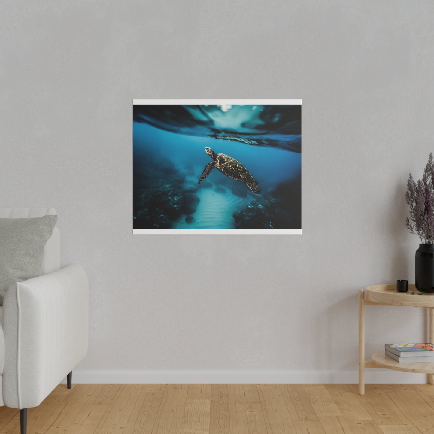 Ocean Grace: Sea Turtle Journey Canvas Art