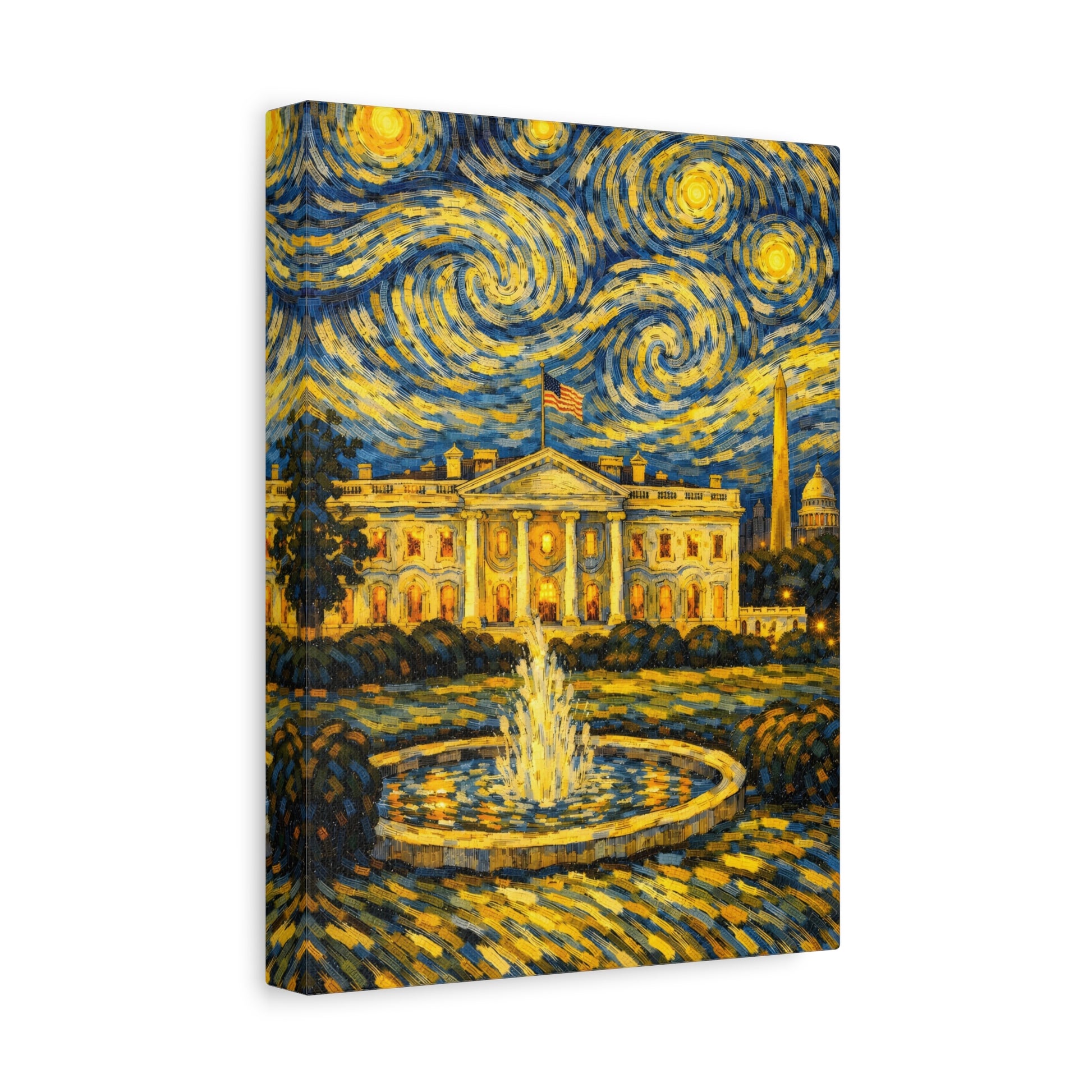The White House Beneath a Starry Sky – Van Gogh Inspired Canvas Print in Van Gogh style canvas art, product image 21 of 68