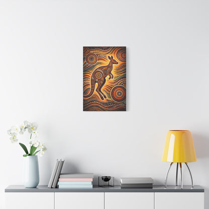 Kangaroo Aboriginal Dot Art Canvas Print – Warm Boho Wall Decor Canvas image 39