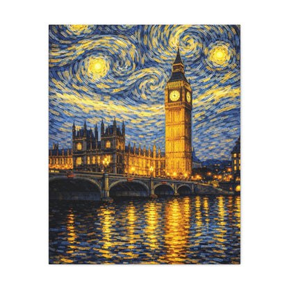 Big Ben Beneath a Starry Sky – Van Gogh Inspired Canvas Print in Van Gogh style canvas art, product image 11 of 64
