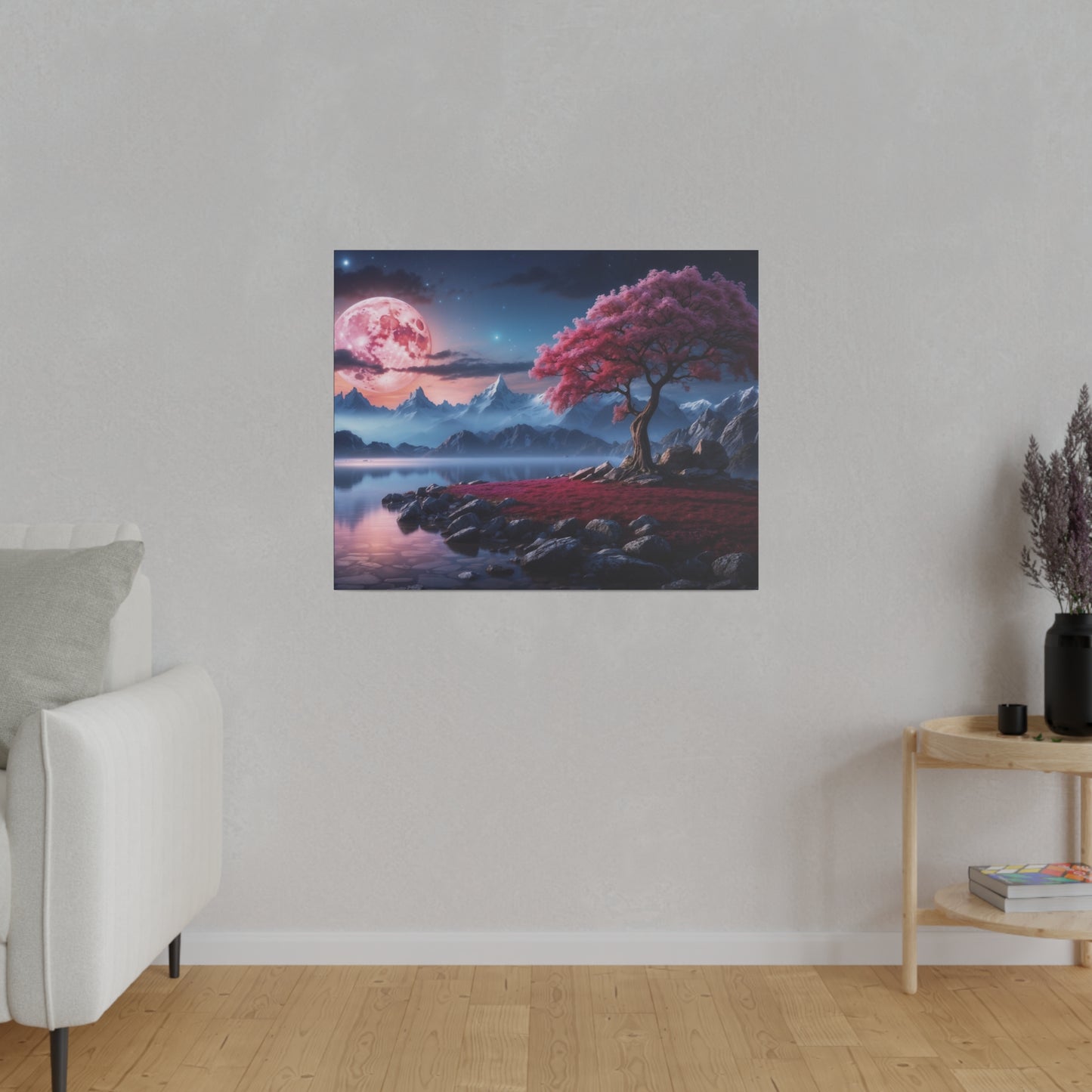 Mystical Moonlit Landscape Canvas Print