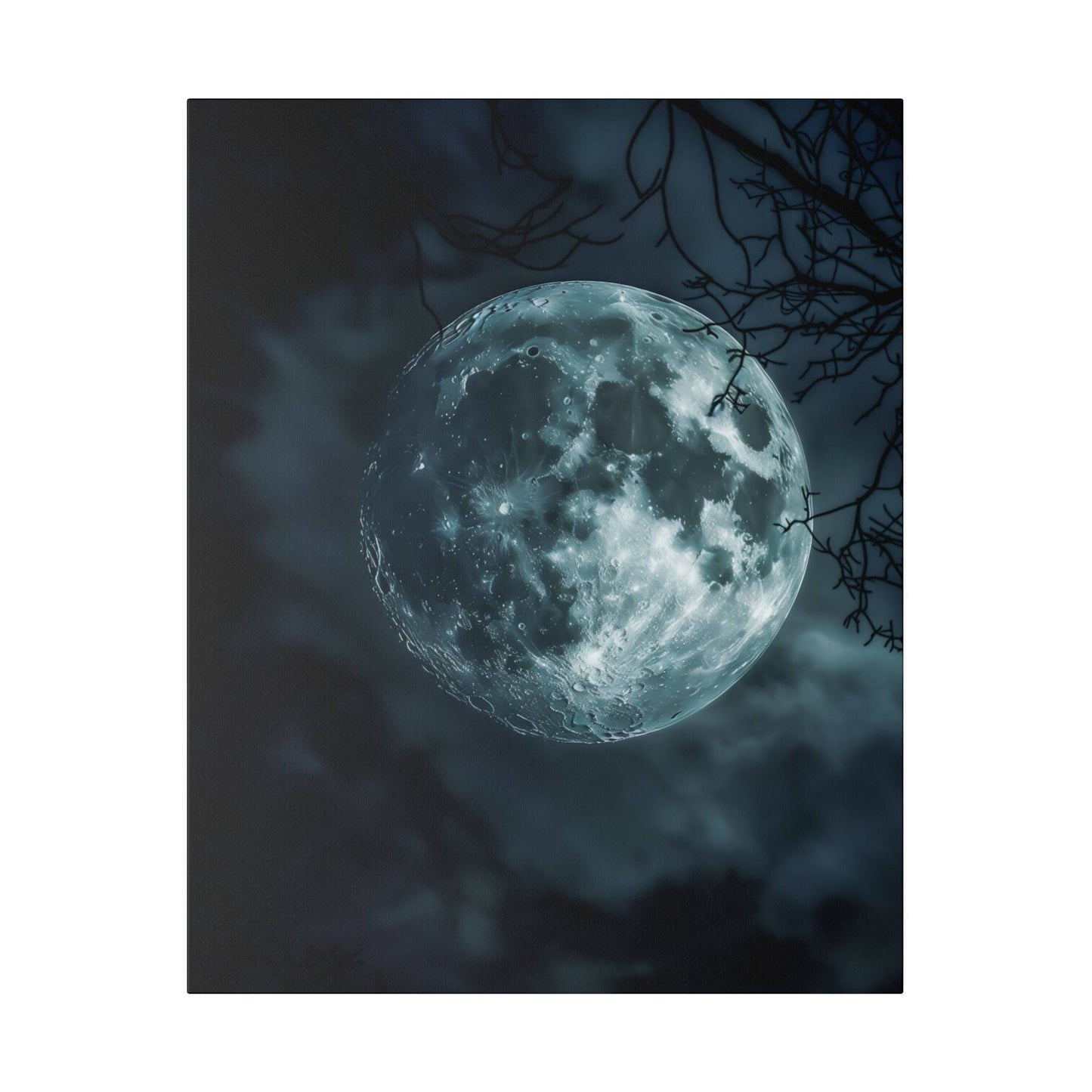 Lunar Whisper: Midnight Moon Canvas Art