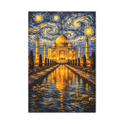 The Taj Mahal in a Starry Dream – Van Gogh Inspired Canvas Print in Van Gogh style canvas art, product image 7 of 60