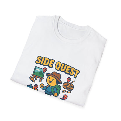 Centered product gallery image of the Side Quest Collector tee design