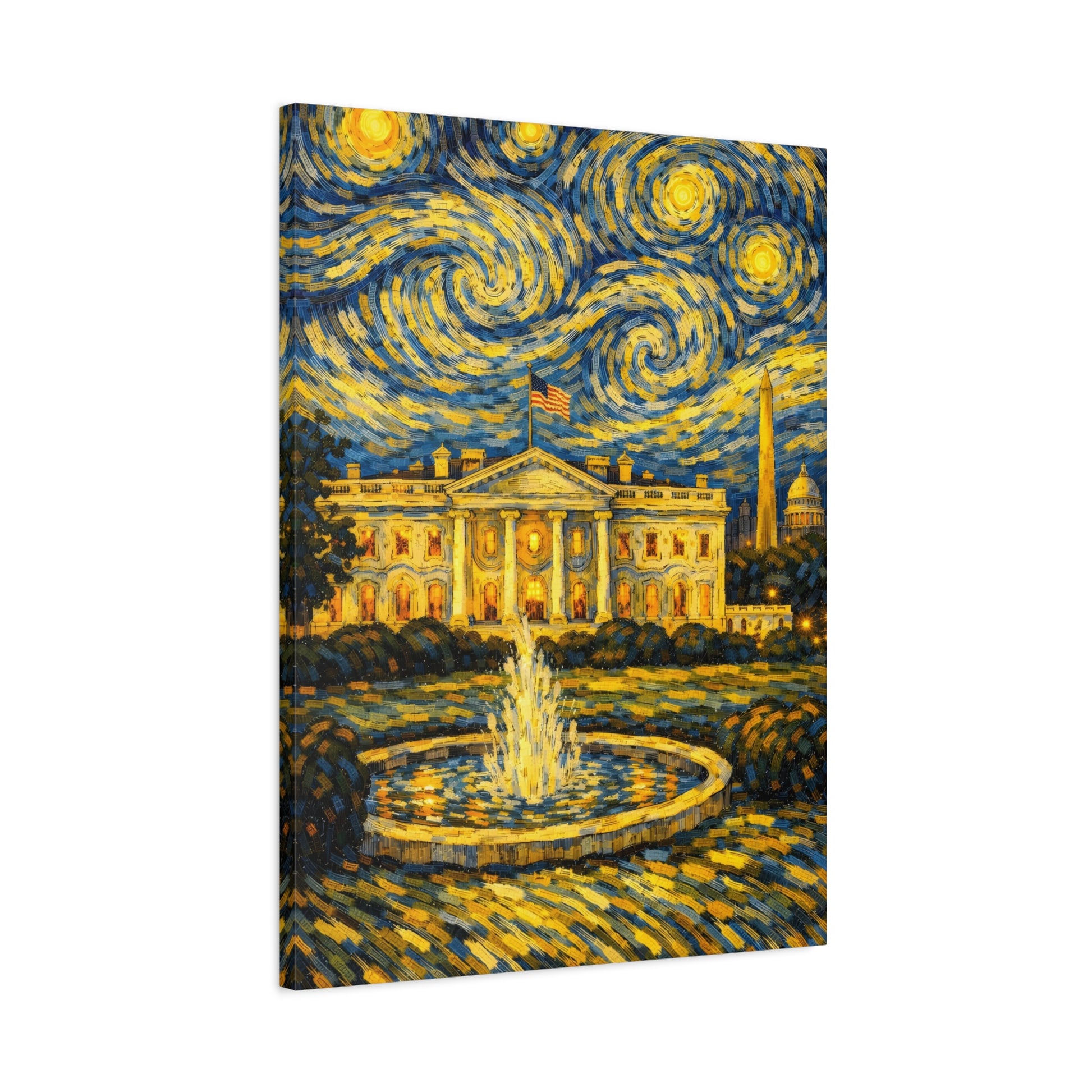 The White House Beneath a Starry Sky – Van Gogh Inspired Canvas Print in Van Gogh style canvas art, product image 54 of 68