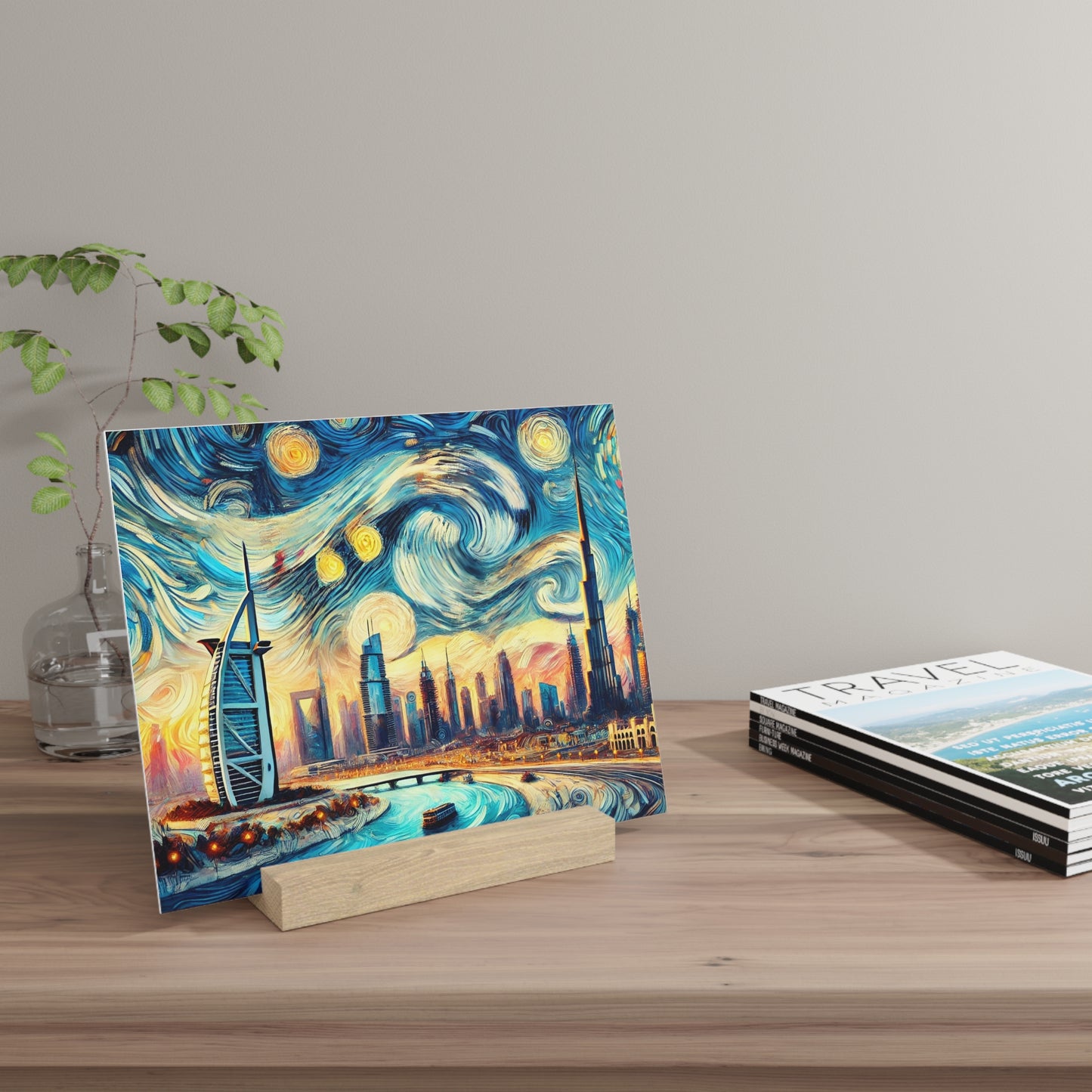 Dubai Starry Night: Vincent van Gogh Inspired Gallery Board – Artistic Panorama