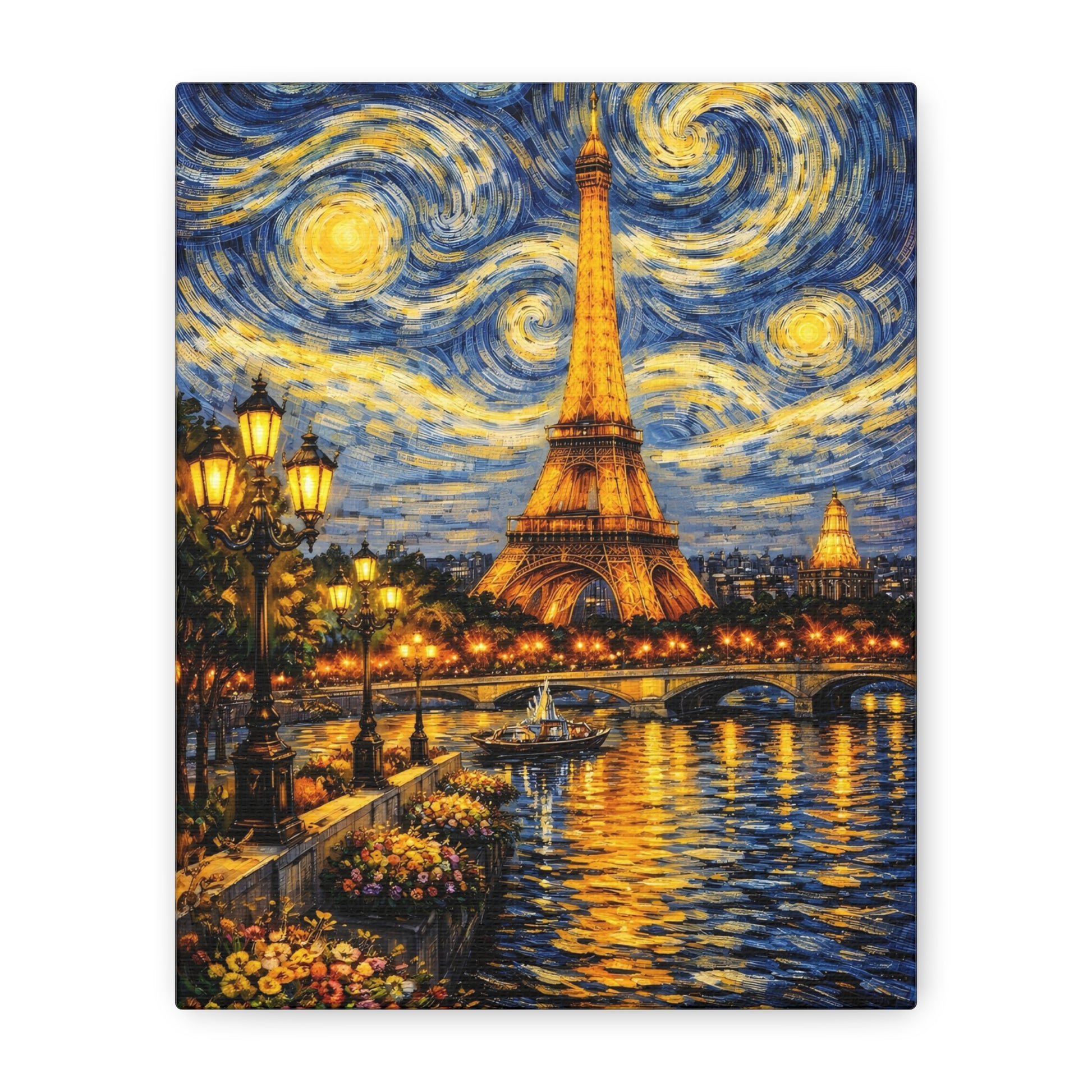 Paris in a Starry Dream – Eiffel Tower Van Gogh Inspired Canvas Print in Van Gogh style canvas art, product image 1 of 64