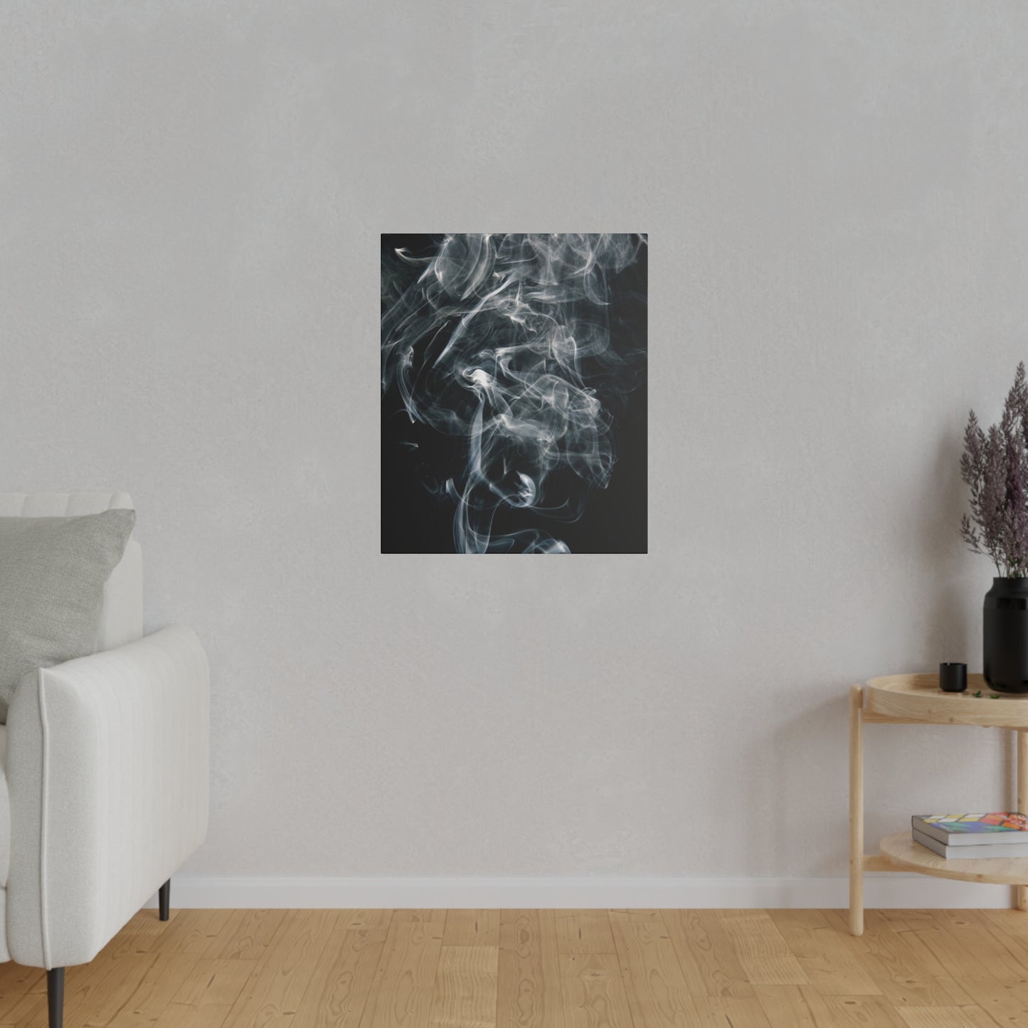 Ethereal Smoke Art Print – Elegant Black and White Wall Décor for Modern Interiors