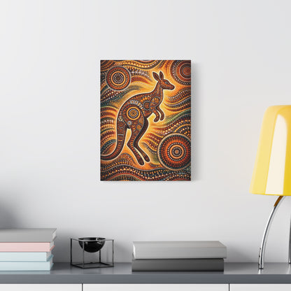 Kangaroo Aboriginal Dot Art Canvas Print – Warm Boho Wall Decor Canvas image 30