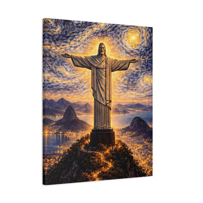 Christ the Redeemer Beneath a Starry Sky – Van Gogh Inspired canvas wall art, product image 47 of 64