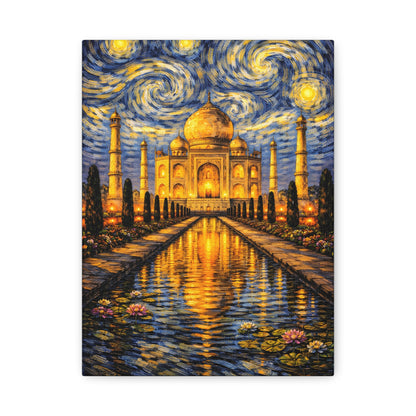The Taj Mahal in a Starry Dream – Van Gogh Inspired Canvas Print in Van Gogh style canvas art, product image 2 of 60