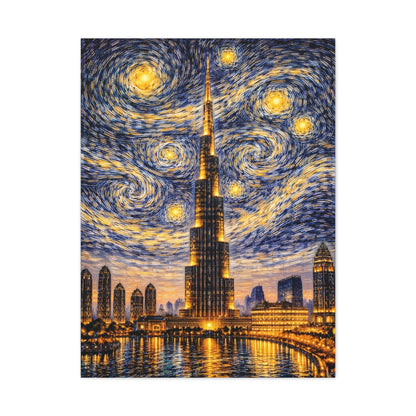 Burj Khalifa Beneath a Starry Sky – Van Gogh Inspired canvas wall art, product image 13 of 68