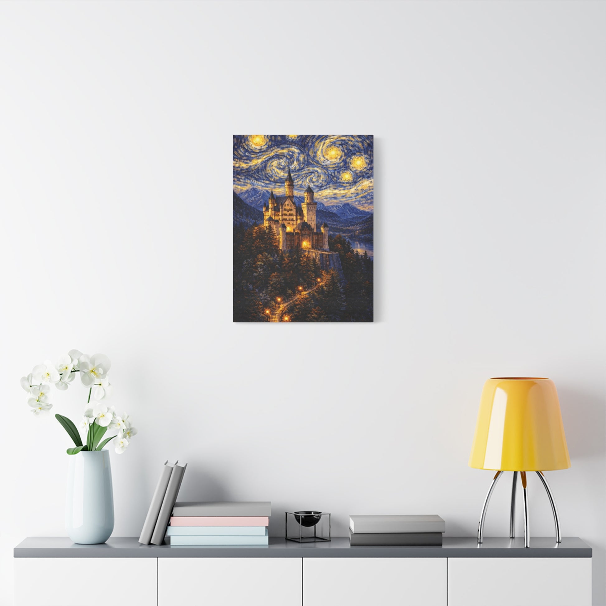 Neuschwanstein Castle Under a Starry Sky – Van Gogh Inspired canvas wall art, product image 40 of 56