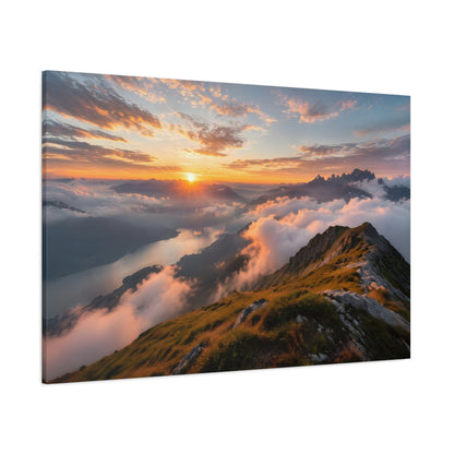 Golden Summit Above the Clouds Canvas Canvas image 72