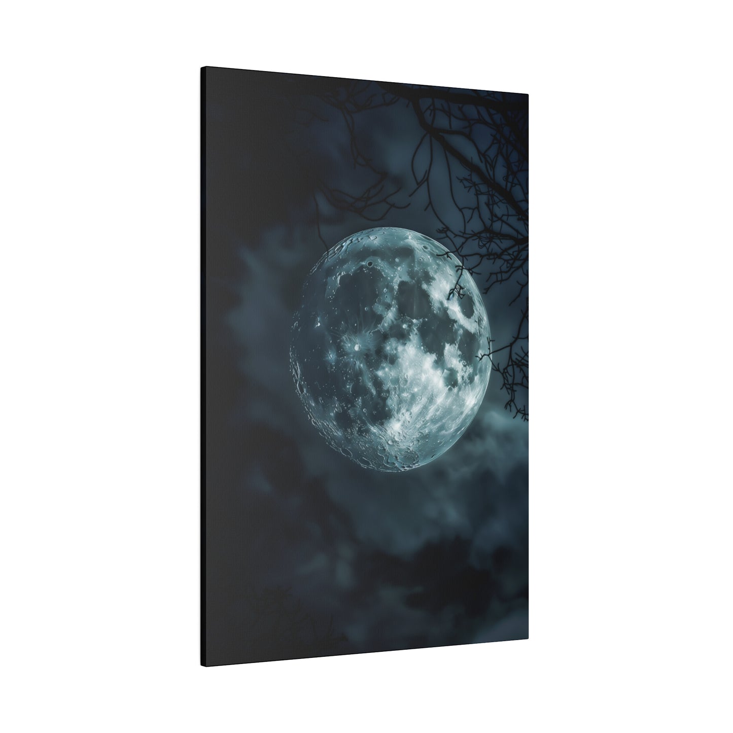 Lunar Whisper: Midnight Moon Canvas Art