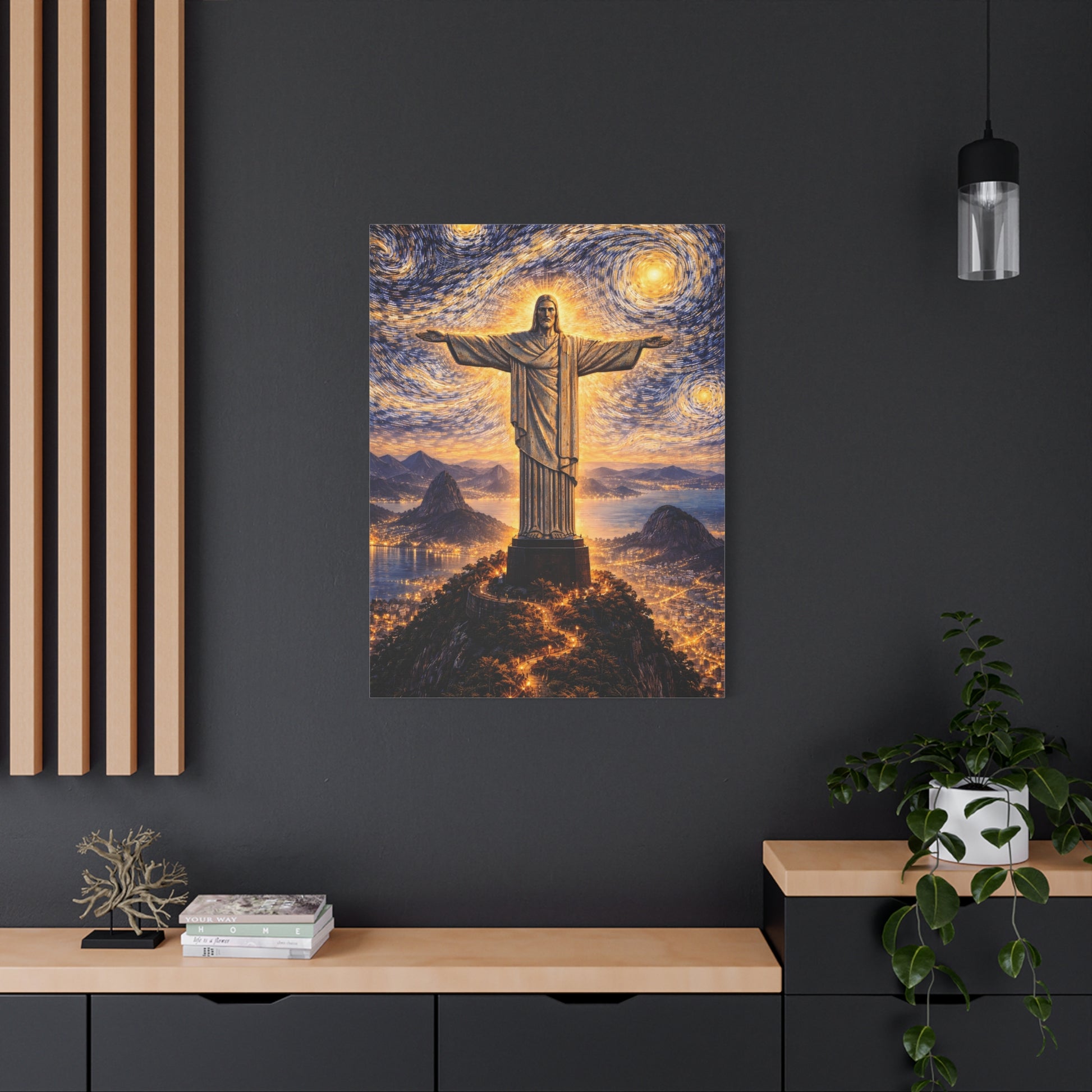 Christ the Redeemer Beneath a Starry Sky – Van Gogh Inspired canvas wall art, product image 58 of 64