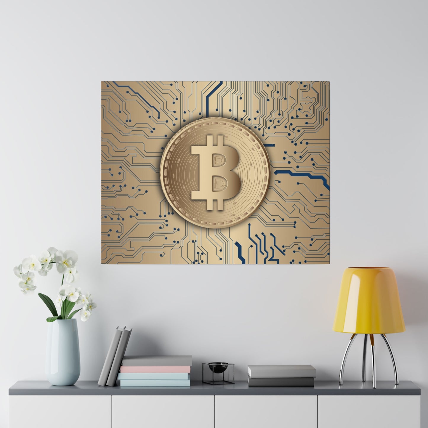 Bitcoin Circuitry Art Print - Modern Wall Décor for Tech Enthusiasts