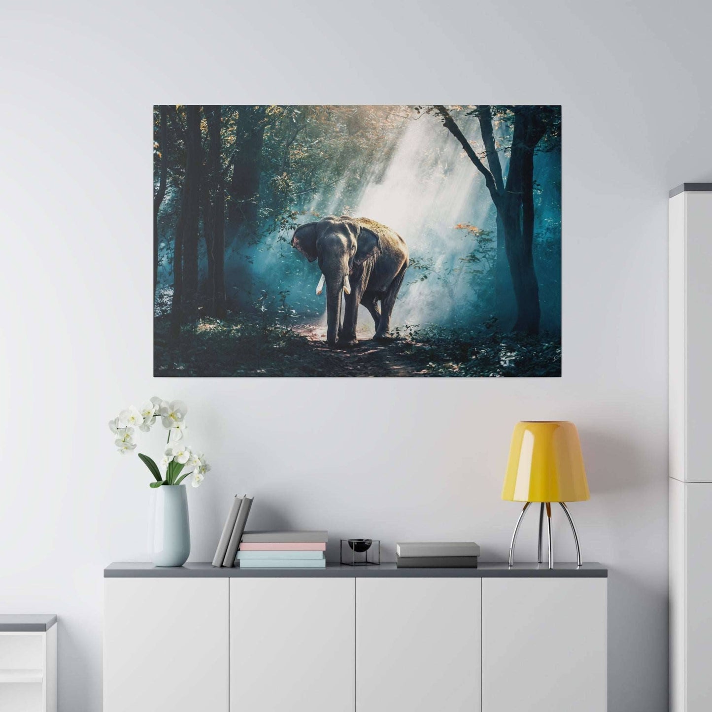 Mystical Forest Trail: Enchanting Elephant Canvas Print