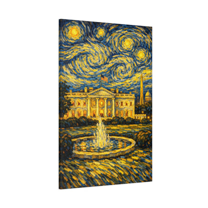 The White House Beneath a Starry Sky – Van Gogh Inspired Canvas Print in Van Gogh style canvas art, product image 63 of 68