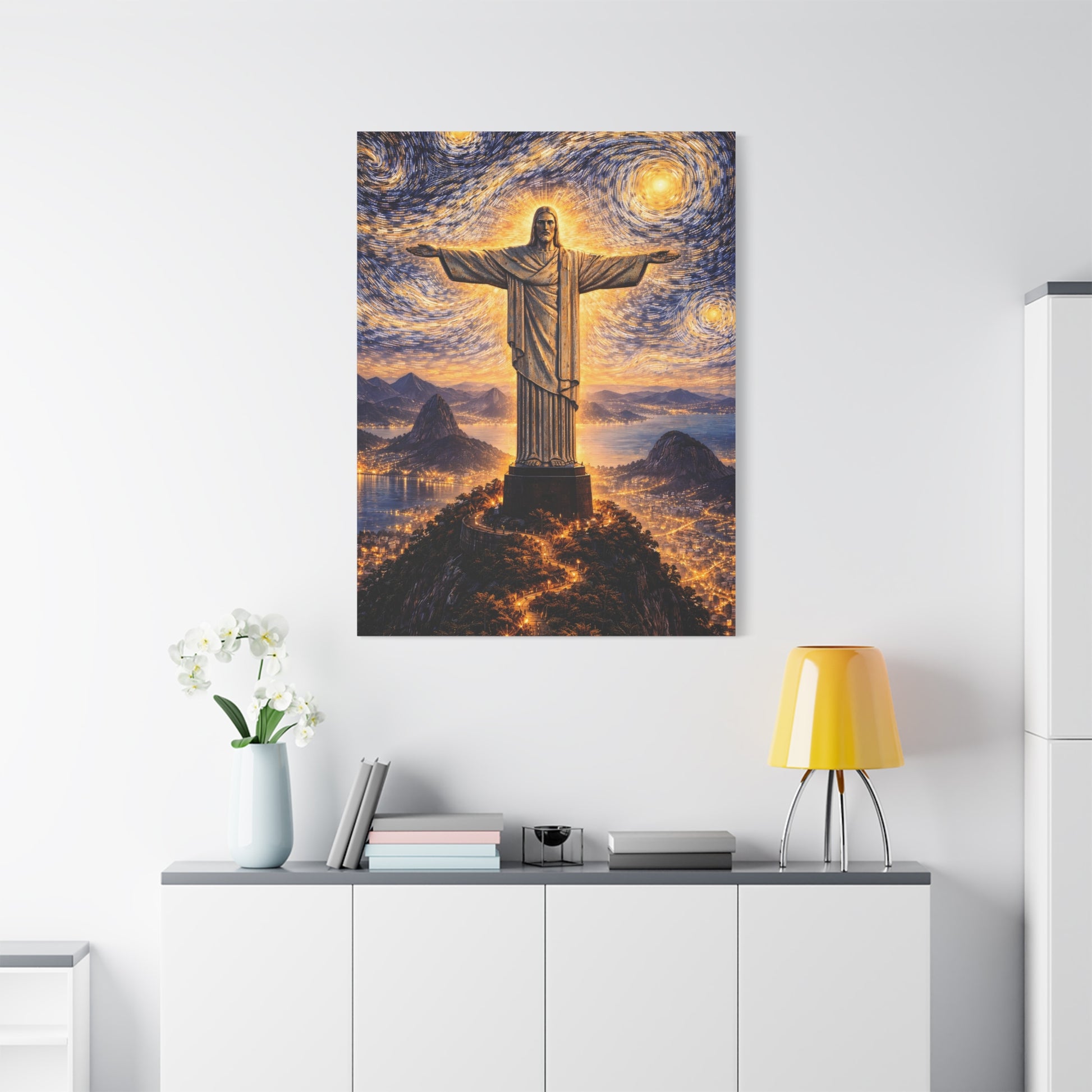 Christ the Redeemer Beneath a Starry Sky – Van Gogh Inspired canvas wall art, product image 63 of 64