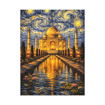 The Taj Mahal in a Starry Dream – Van Gogh Inspired Canvas Print in Van Gogh style canvas art, product image 12 of 60