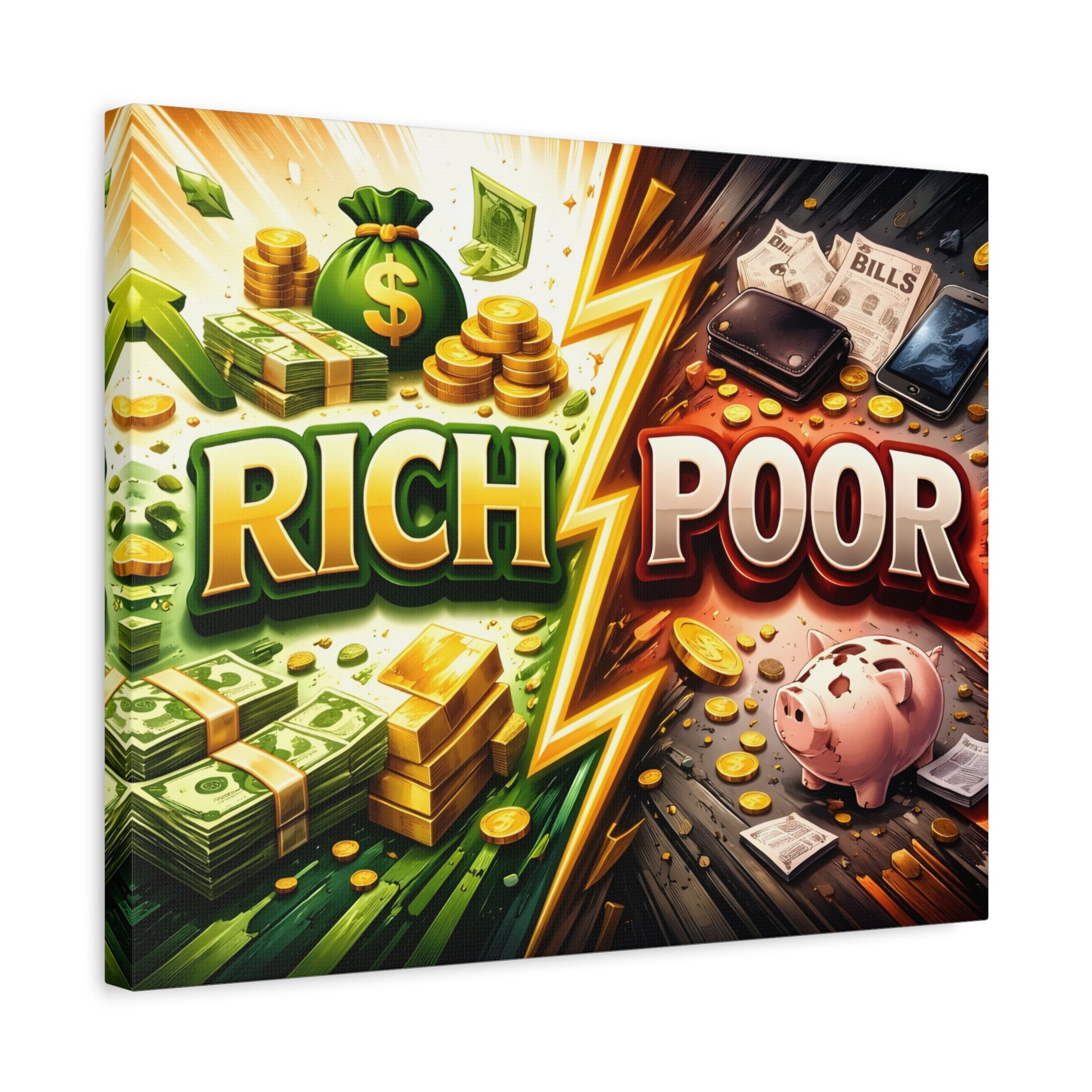 Rich vs Poor Abstract Money Mindset Canvas Canvas image 37