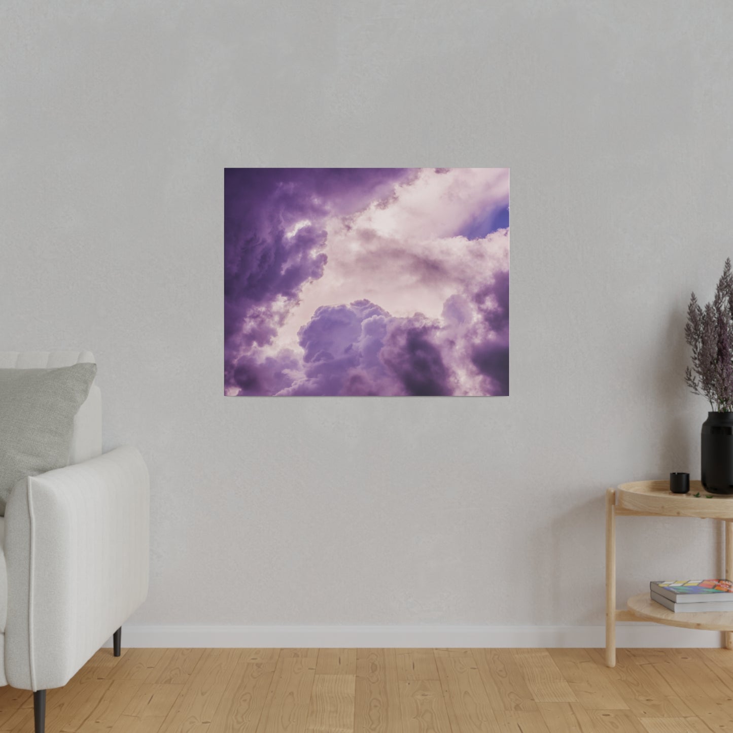 Mystic Purple Cloudscape: Ethereal Sky Canvas Print