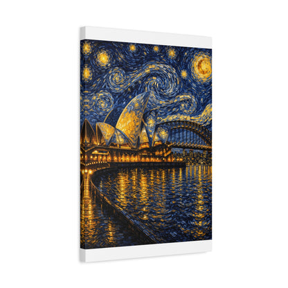 Sydney Opera House in a Starry Dream – Van Gogh Inspired Canvas Print in Van Gogh style canvas art, product image 34 of 60