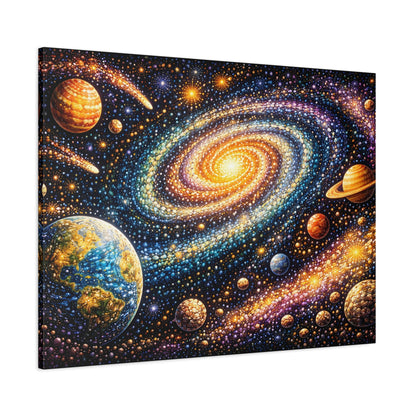 Galaxy Spiral Matte Canvas Wall Art — Colorful Space Planets Decor Canvas image 61