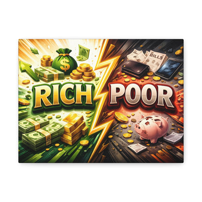 Rich vs Poor Abstract Money Mindset Canvas Canvas image 2