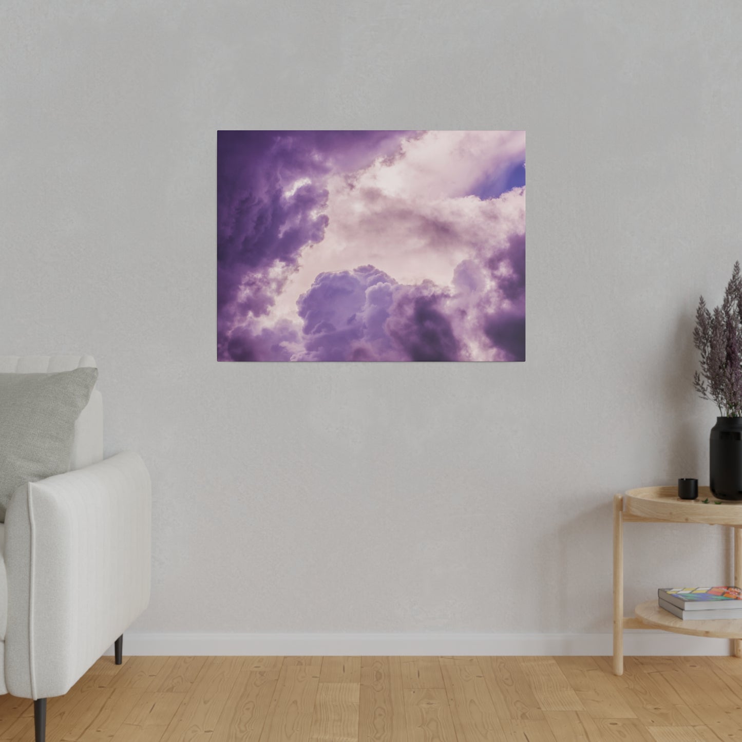 Mystic Purple Cloudscape: Ethereal Sky Canvas Print