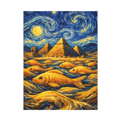 Golden Currents Over Giza – Van Gogh Inspired canvas wall art, product image 13 of 52