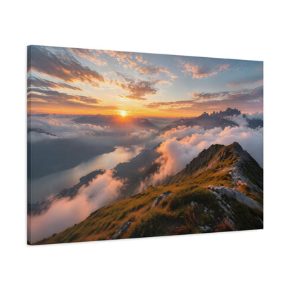 Golden Summit Above the Clouds Canvas Canvas image 63