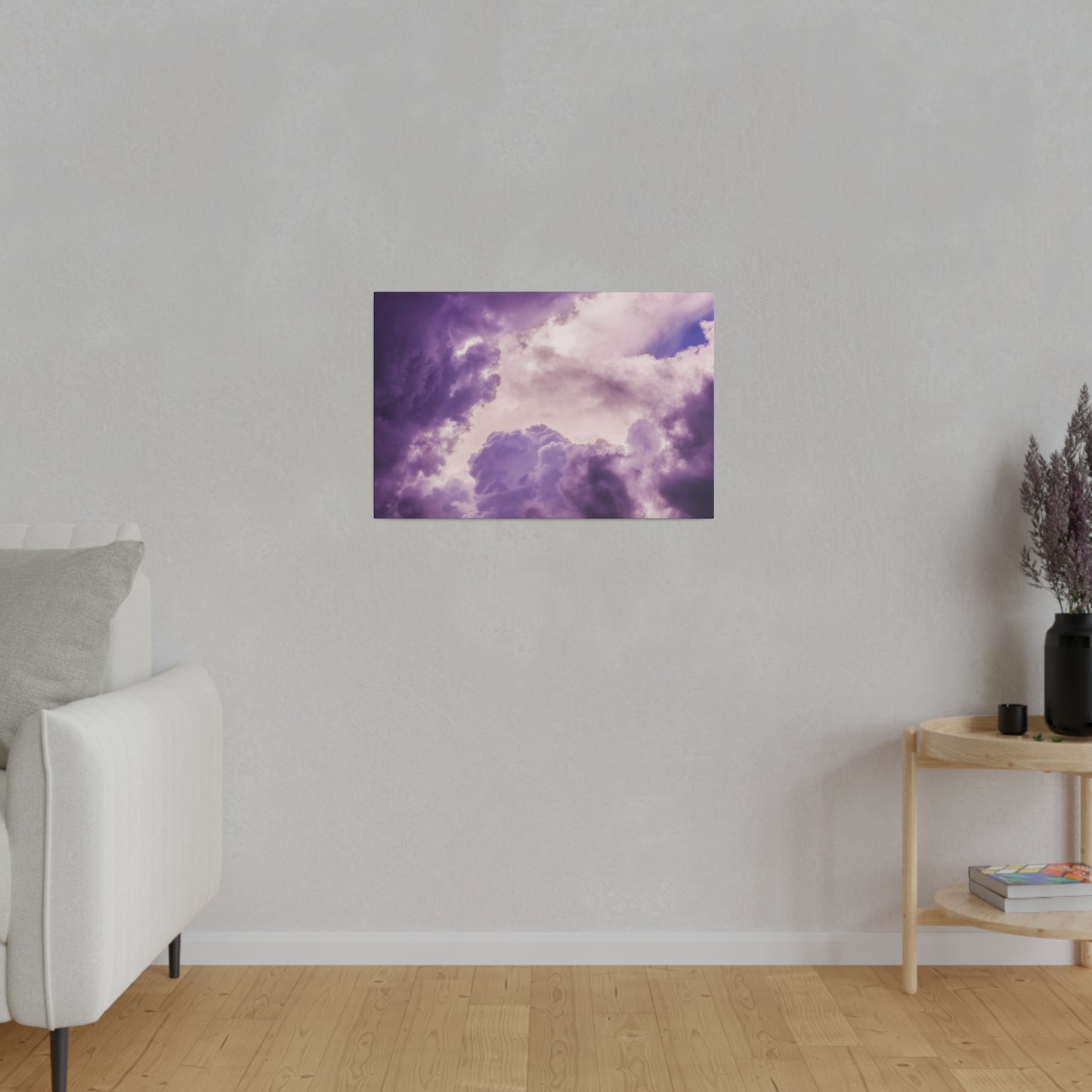 Mystic Purple Cloudscape: Ethereal Sky Canvas Print