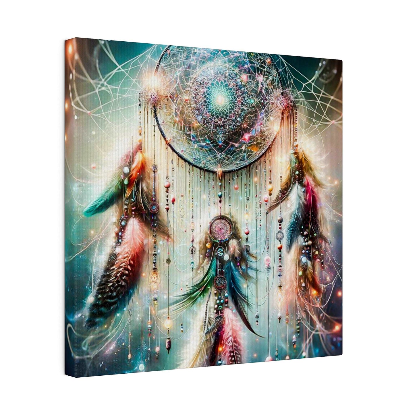 Cosmic Dreamcatcher: Enchanted Galaxy Canvas Art