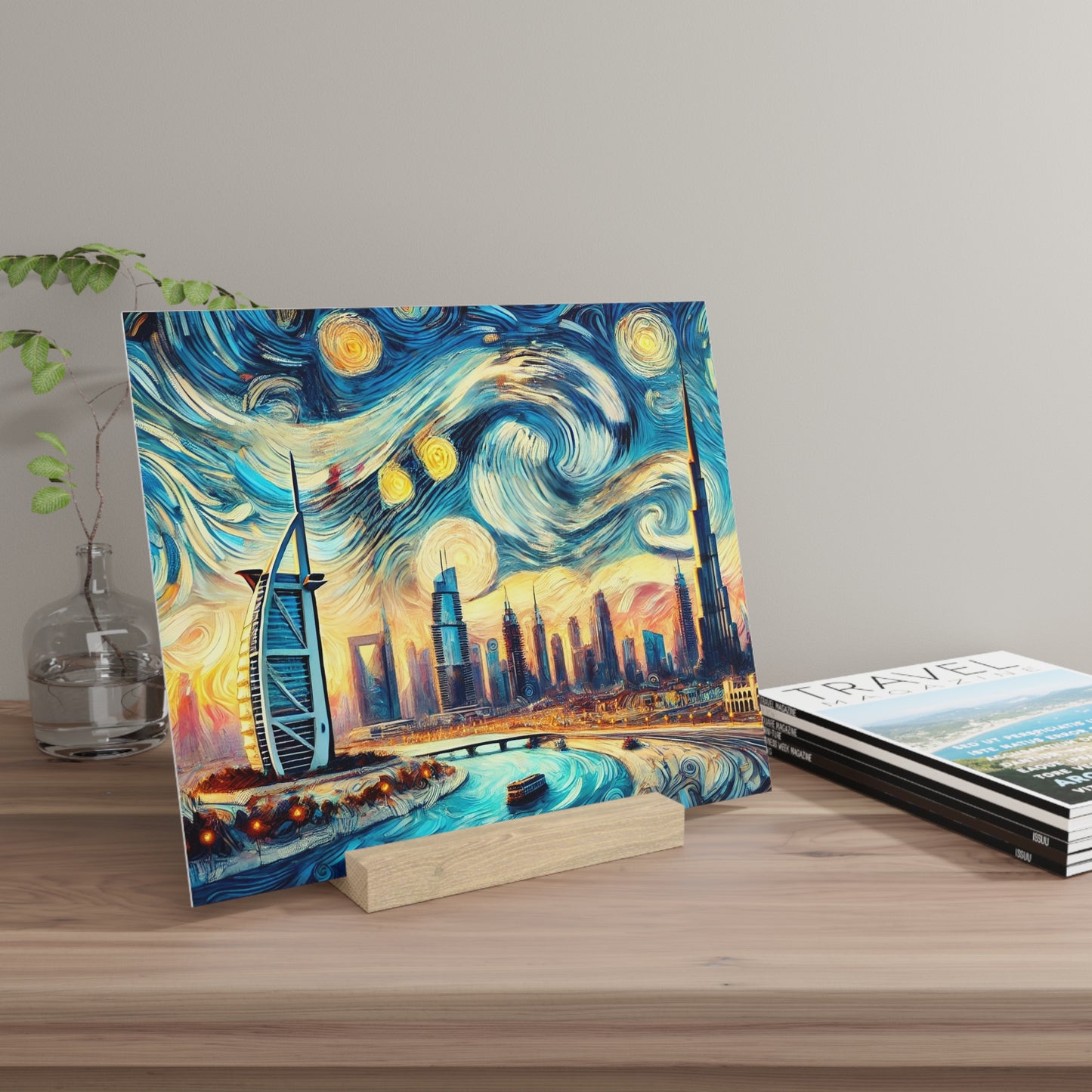 Dubai Starry Night: Vincent van Gogh Inspired Gallery Board – Artistic Panorama