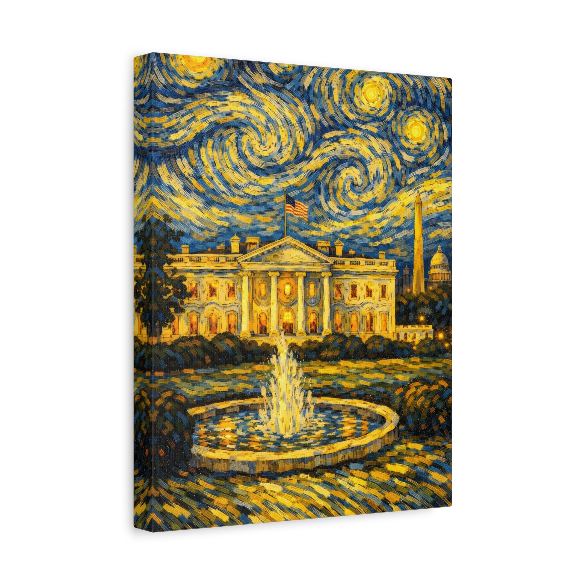 The White House Beneath a Starry Sky – Van Gogh Inspired Canvas Print in Van Gogh style canvas art, product image 24 of 68