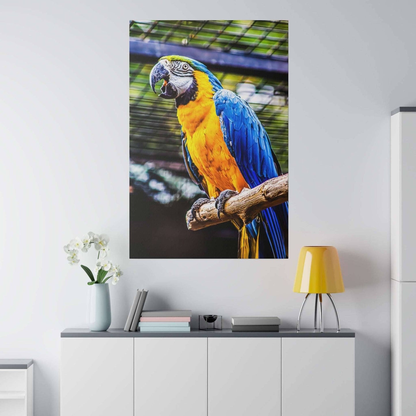 Vibrant Tropics: Macaw Parrot Canvas Print - A Splash of Jungle Colors