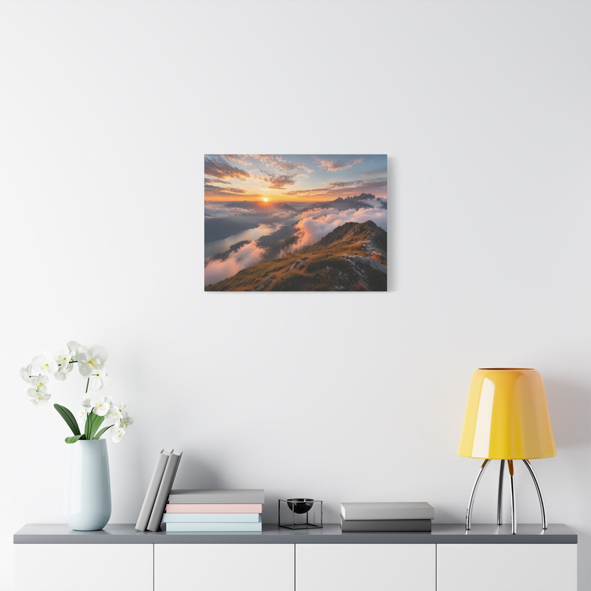 Golden Summit Above the Clouds Canvas Canvas image 46