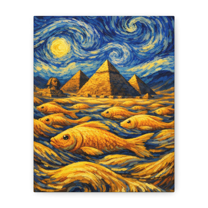 Golden Currents Over Giza – Van Gogh Inspired canvas wall art, product image 16 of 52
