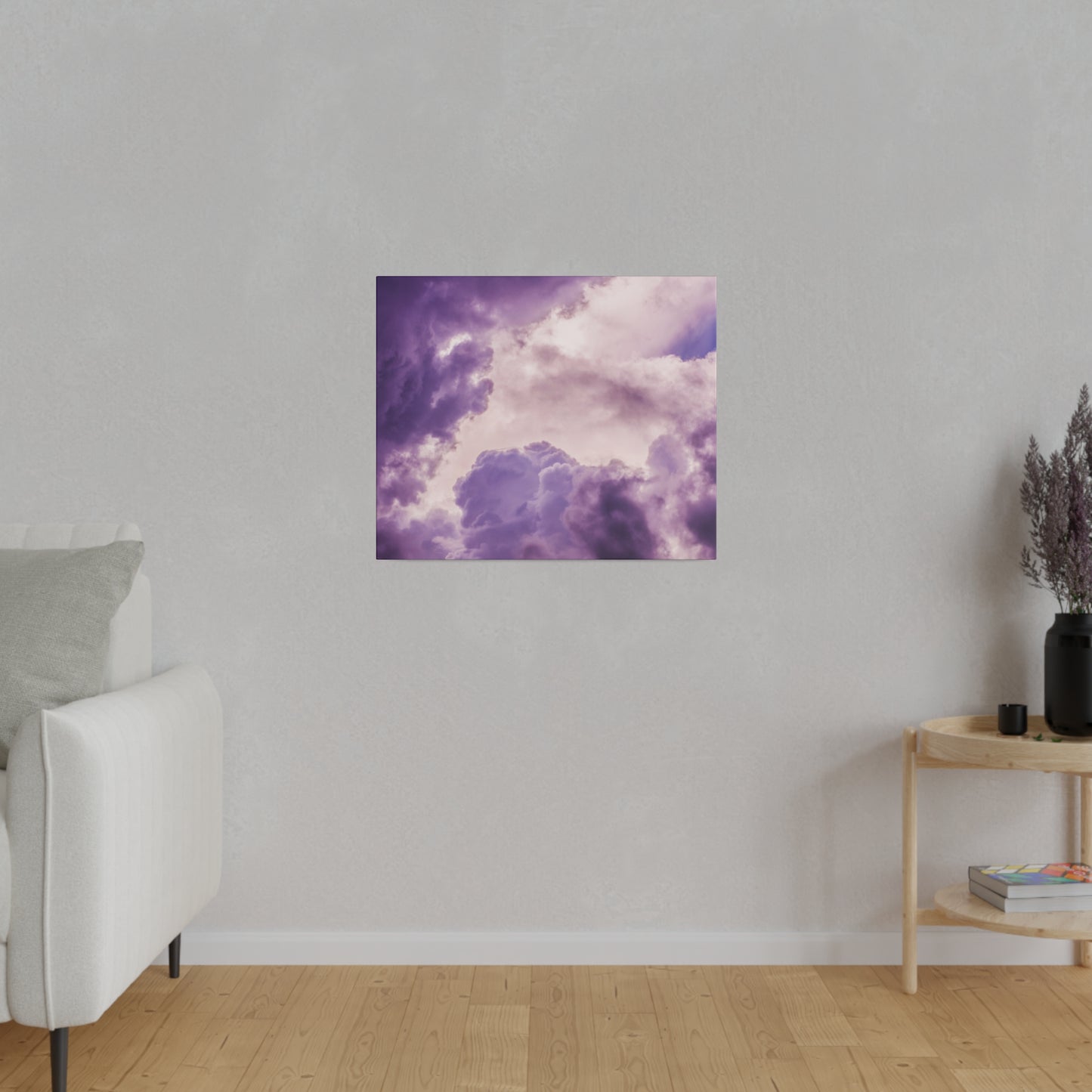 Mystic Purple Cloudscape: Ethereal Sky Canvas Print