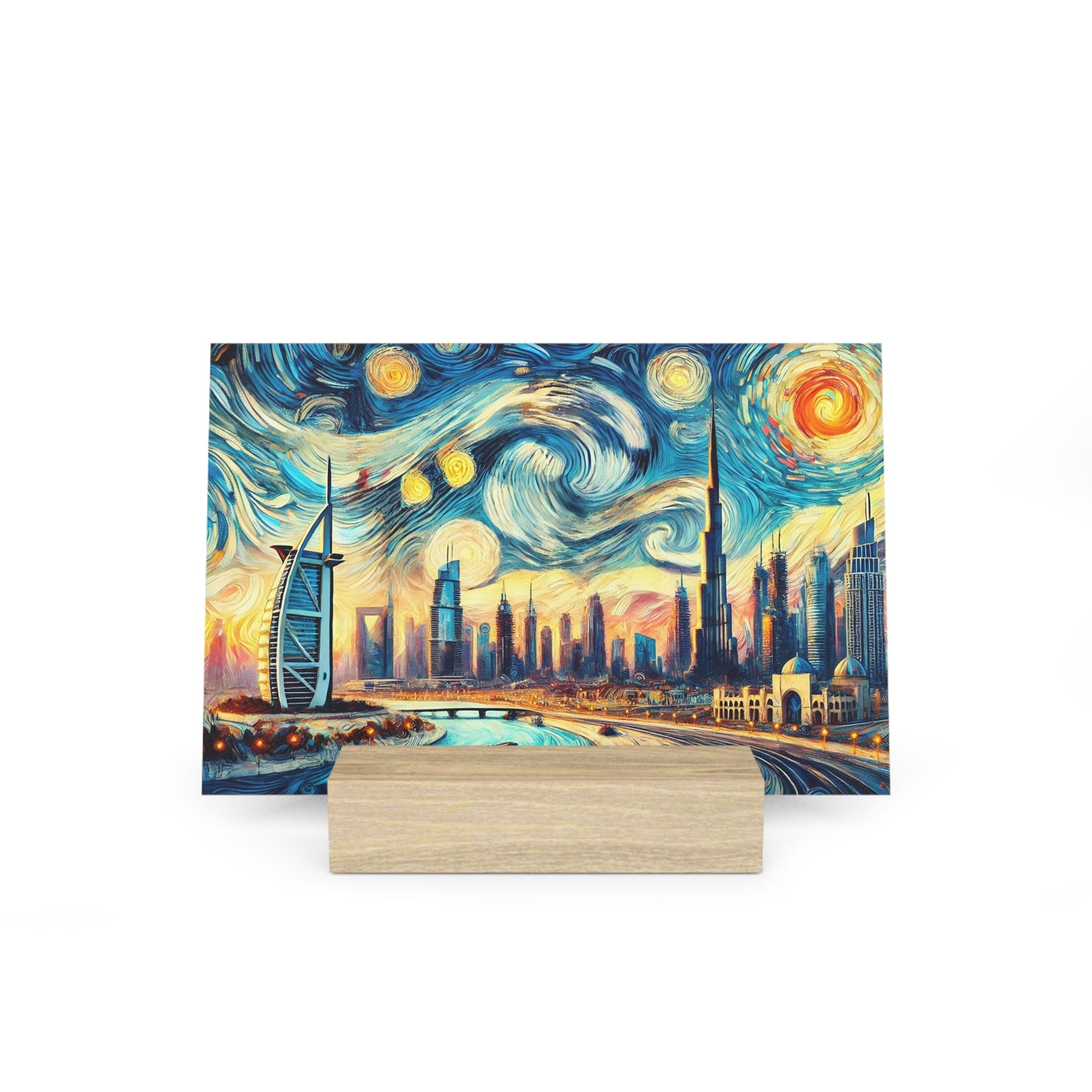 Dubai Starry Night: Vincent van Gogh Inspired Gallery Board – Artistic Panorama