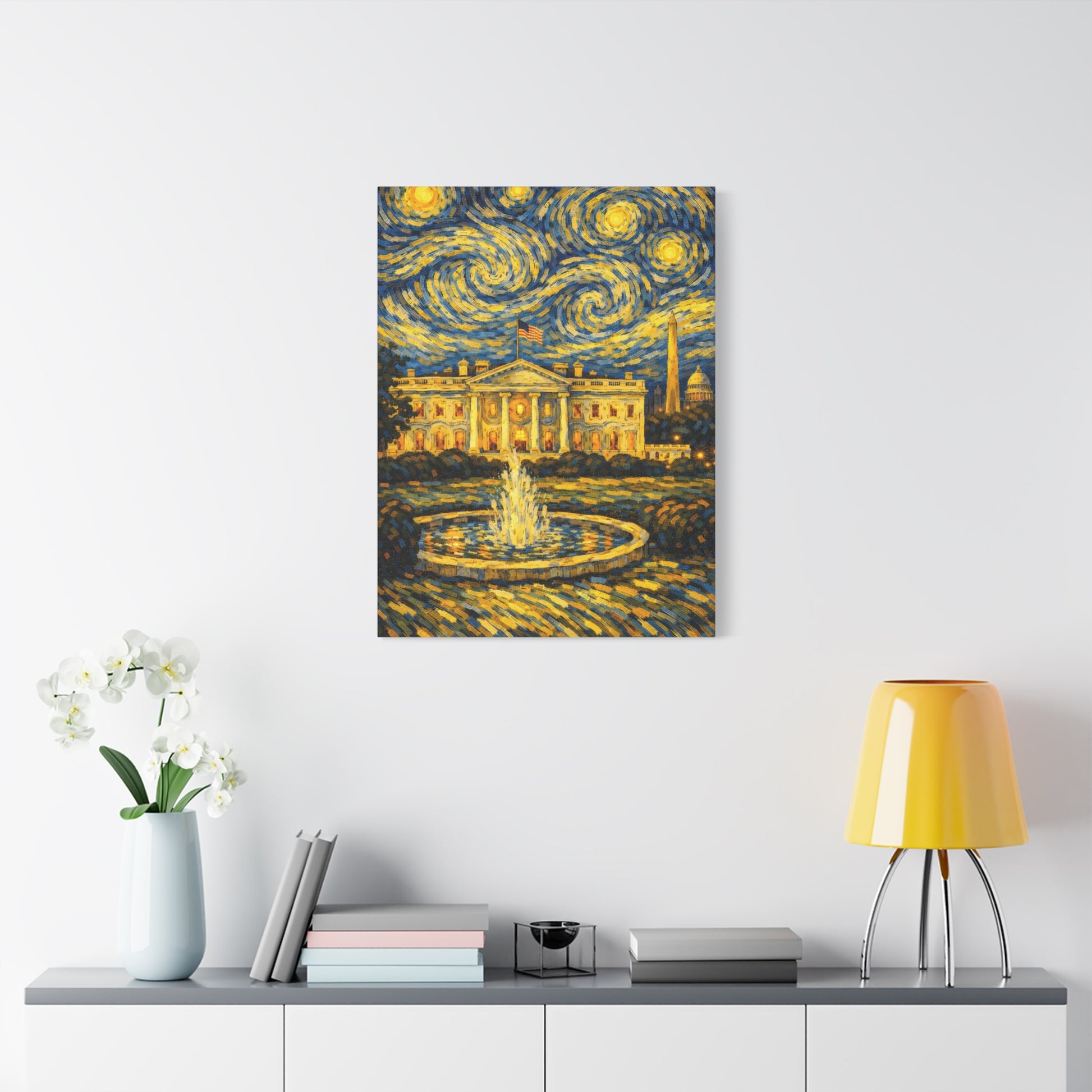The White House Beneath a Starry Sky – Van Gogh Inspired Canvas Print in Van Gogh style canvas art, product image 55 of 68