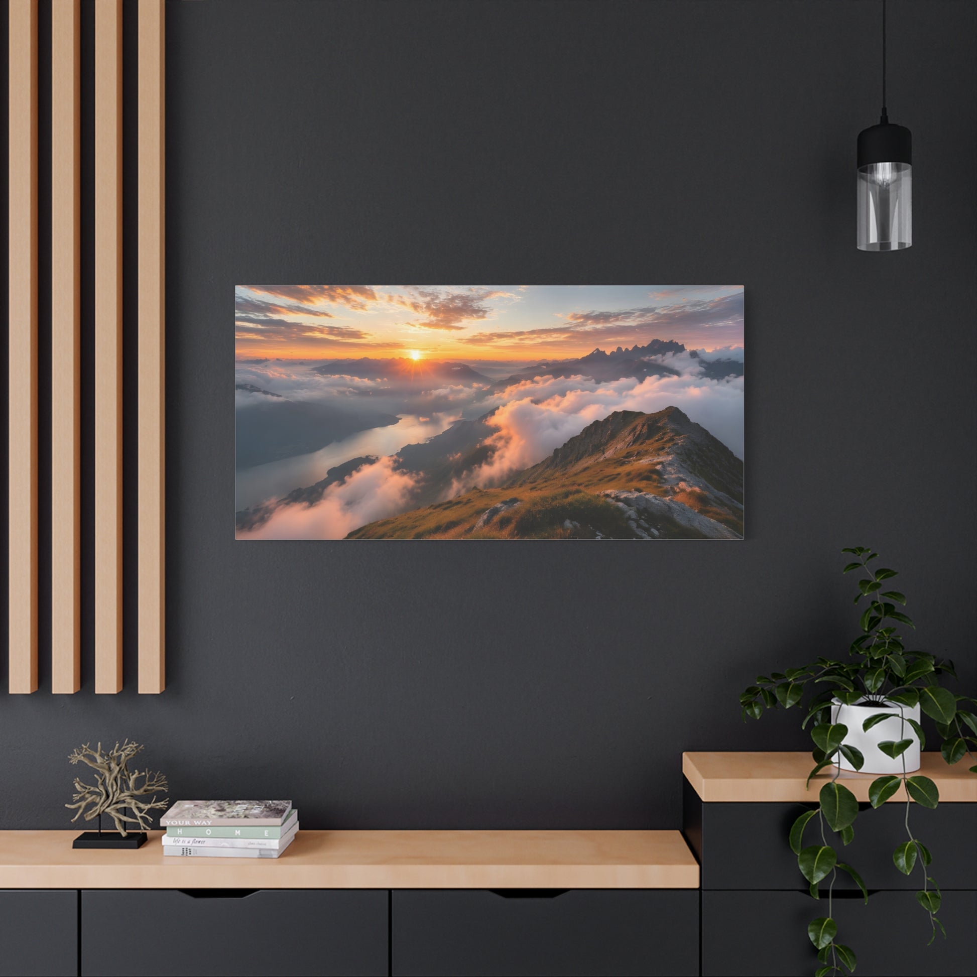 Golden Summit Above the Clouds Canvas Canvas image 71